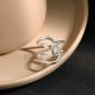 Street Irregular Line Cross 925 Sterling Silver Adjustable Ring Silver Plated