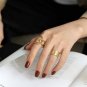 Street Irregular Line Cross 925 Sterling Silver Adjustable Ring Silver Plated