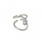 Street Irregular Line Cross 925 Sterling Silver Adjustable Ring Yellow Gold