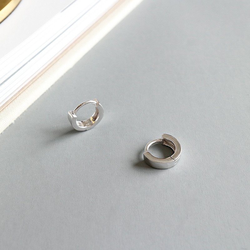 Students Round Mini Geometry Circle 925 Sterling Silver Hoop Earrings Small Earrings