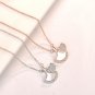 Sweet Mother of Shell CZ Ginkgo Leaf 925 Sterling Silver Necklace Rose Gold