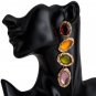 Temperament Alloy Colorful Stone Acrylic Earrings color