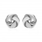 Textured and Polished Love Knot Earrings in Sterling Silver Sterling Silver