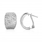 Textured Graduated Width Half-Hoop Earrings in Sterling Silver Sterling Silver