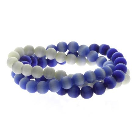 Three Strand Cats Eye Bead Strech Bracaelet S9912