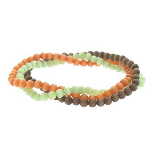 Three Strand Cats Eye Bead Strech Bracelet S9901