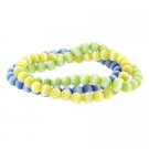 Three Strand Cats Eye Bead Strech Bracelet S9907