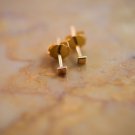 Tiny Mirror Studs sterling silver