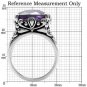 TK016 - High polished (no plating) Stainless Steel Ring with AAA Grade CZ in Amethyst