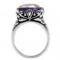 TK016 - High polished (no plating) Stainless Steel Ring with AAA Grade CZ in Amethyst