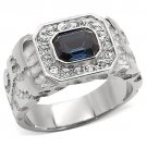 TK02210 - High polished (no plating) Stainless Steel Ring with Top Grade Crystal in Montana