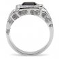 TK02210 - High polished (no plating) Stainless Steel Ring with Top Grade Crystal in Montana