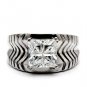 TK028 - High polished (no plating) Stainless Steel Ring with AAA Grade CZ in Clear