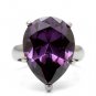 TK045 - High polished (no plating) Stainless Steel Ring with AAA Grade CZ in Amethyst