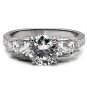 TK057 - High polished (no plating) Stainless Steel Ring with AAA Grade CZ in Clear