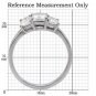 TK058 - High polished (no plating) Stainless Steel Ring with AAA Grade CZ in Clear