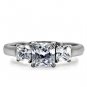 TK058 - High polished (no plating) Stainless Steel Ring with AAA Grade CZ in Clear
