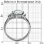 TK062 - High polished (no plating) Stainless Steel Ring with AAA Grade CZ in Clear