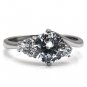 TK062 - High polished (no plating) Stainless Steel Ring with AAA Grade CZ in Clear
