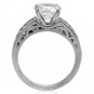 TK069 - High polished (no plating) Stainless Steel Ring with AAA Grade CZ in Clear