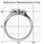 TK072 - High polished (no plating) Stainless Steel Ring with AAA Grade CZ in Clear