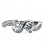 TK072 - High polished (no plating) Stainless Steel Ring with AAA Grade CZ in Clear