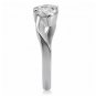 TK072 - High polished (no plating) Stainless Steel Ring with AAA Grade CZ in Clear