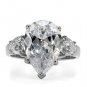 TK076 - High polished (no plating) Stainless Steel Ring with AAA Grade CZ in Clear