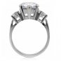 TK076 - High polished (no plating) Stainless Steel Ring with AAA Grade CZ in Clear
