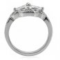 TK078 - High polished (no plating) Stainless Steel Ring with AAA Grade CZ in Clear