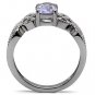 TK079 - High polished (no plating) Stainless Steel Ring with AAA Grade CZ in Light Amethyst