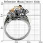 TK083 - High polished (no plating) Stainless Steel Ring with AAA Grade CZ in Champagne