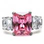 TK088 - High polished (no plating) Stainless Steel Ring with AAA Grade CZ in Rose