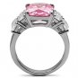 TK088 - High polished (no plating) Stainless Steel Ring with AAA Grade CZ in Rose