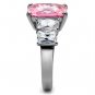 TK088 - High polished (no plating) Stainless Steel Ring with AAA Grade CZ in Rose