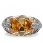 TK092 - High polished (no plating) Stainless Steel Ring with AAA Grade CZ in Champagne