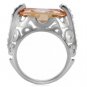 TK092 - High polished (no plating) Stainless Steel Ring with AAA Grade CZ in Champagne