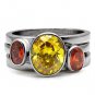 TK095 - High polished (no plating) Stainless Steel Ring with AAA Grade CZ in Multi Color
