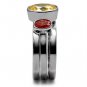TK095 - High polished (no plating) Stainless Steel Ring with AAA Grade CZ in Multi Color