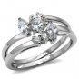 TK096 - High polished (no plating) Stainless Steel Ring with AAA Grade CZ in Clear