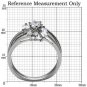 TK096 - High polished (no plating) Stainless Steel Ring with AAA Grade CZ in Clear