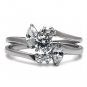 TK096 - High polished (no plating) Stainless Steel Ring with AAA Grade CZ in Clear