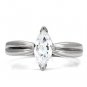TK103 - High polished (no plating) Stainless Steel Ring with AAA Grade CZ in Clear