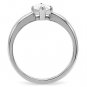 TK103 - High polished (no plating) Stainless Steel Ring with AAA Grade CZ in Clear