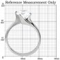 TK104 - High polished (no plating) Stainless Steel Ring with AAA Grade CZ in Clear