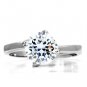 TK104 - High polished (no plating) Stainless Steel Ring with AAA Grade CZ in Clear