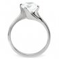 TK104 - High polished (no plating) Stainless Steel Ring with AAA Grade CZ in Clear