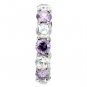 TK109 - High polished (no plating) Stainless Steel Ring with AAA Grade CZ in Amethyst
