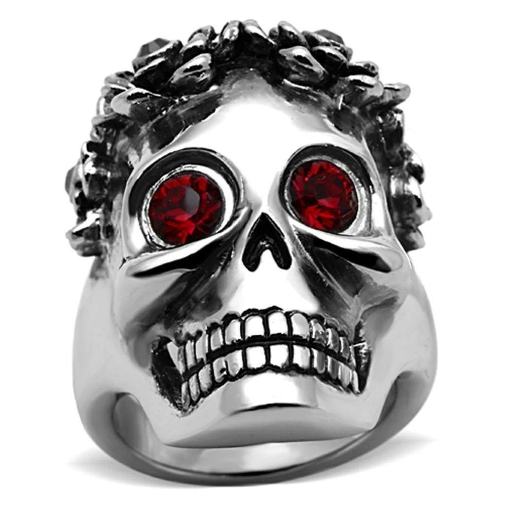 TK1117 - High polished (no plating) Stainless Steel Ring with Top Grade Crystal in Siam