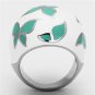 TK1137 - High polished (no plating) Stainless Steel Ring with Epoxy in Emerald